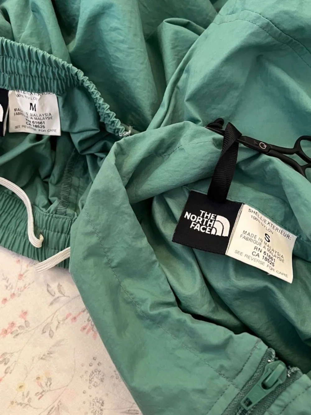 Vintage 80s The North Face Tracksuit Nylon Anorak Jacket Pants 2 Piece Green Men